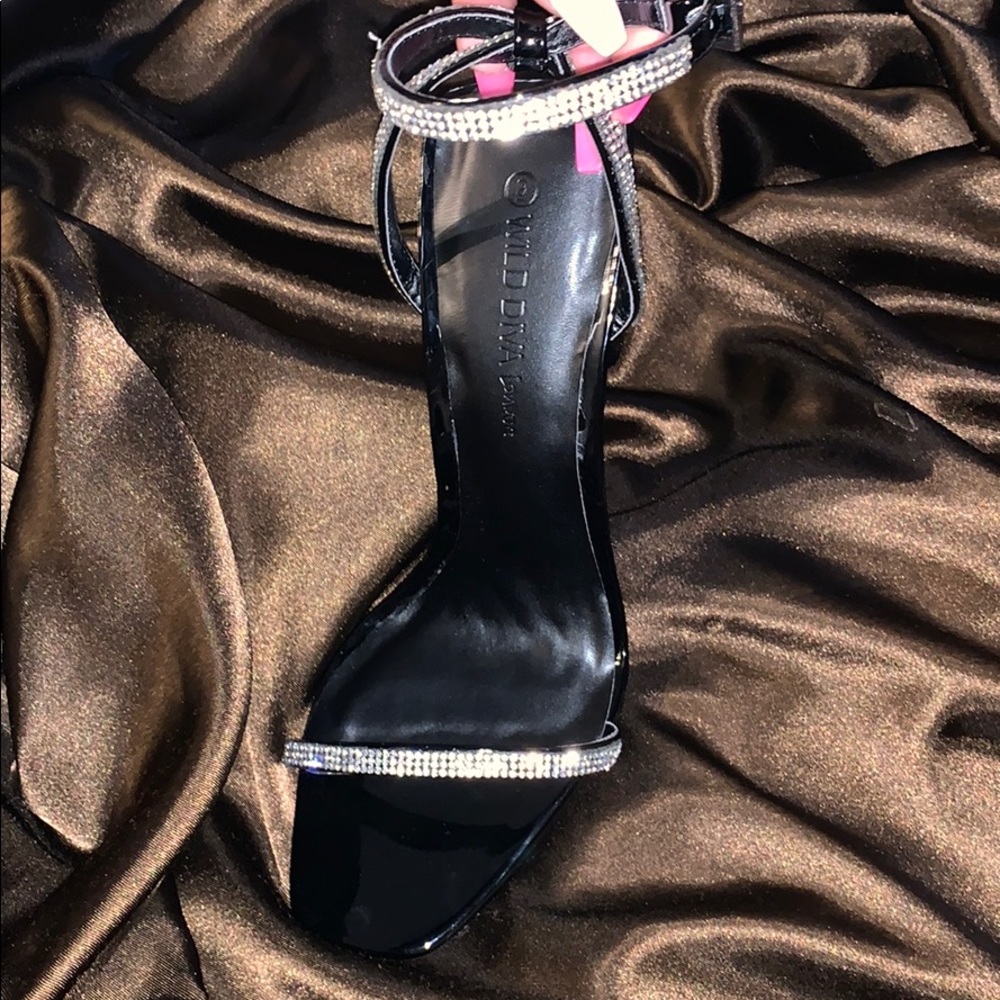Black Rhinestone Heels - Picture 3 of 3